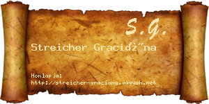 Streicher Graciána névjegykártya